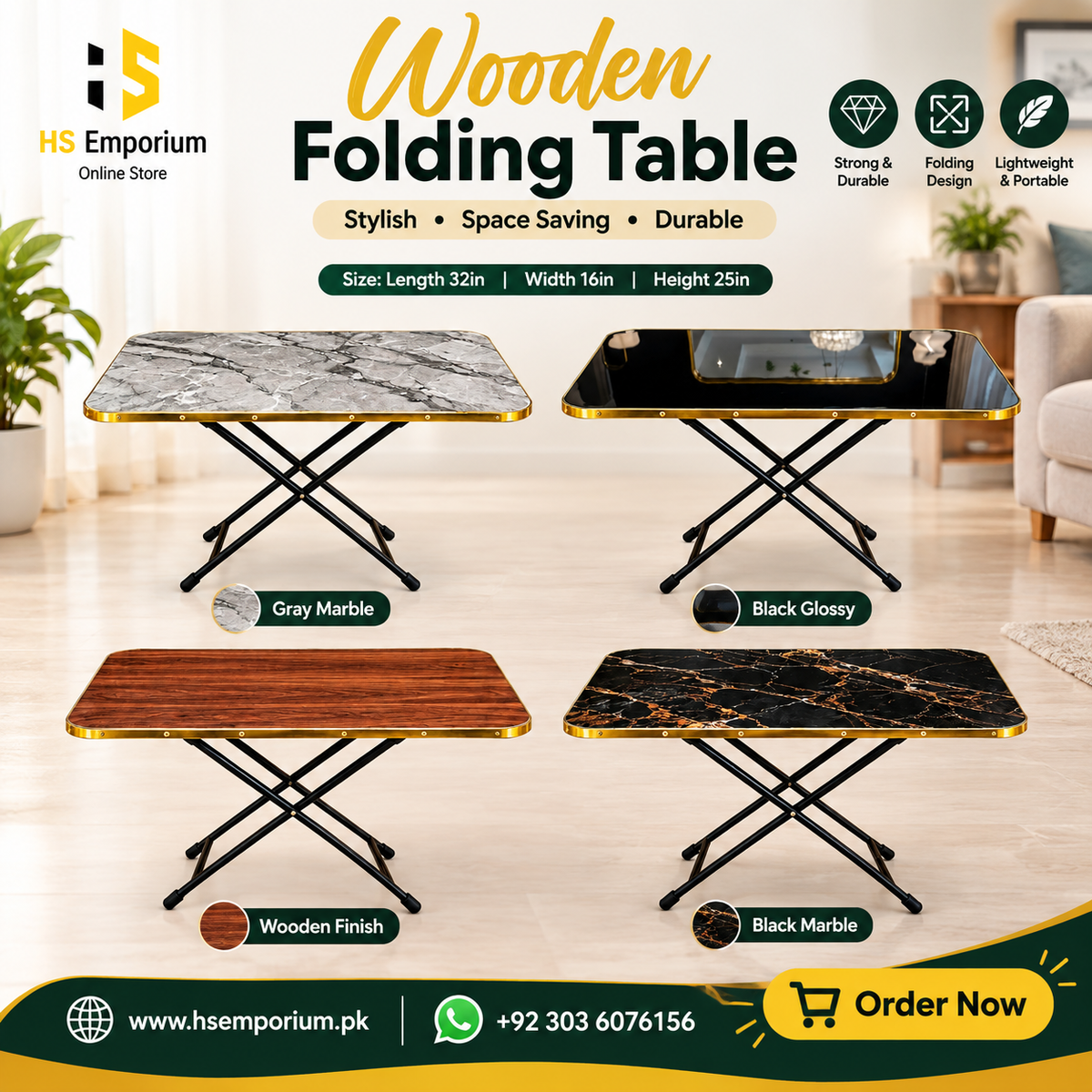 Wooden Folding Table (Rectangular)