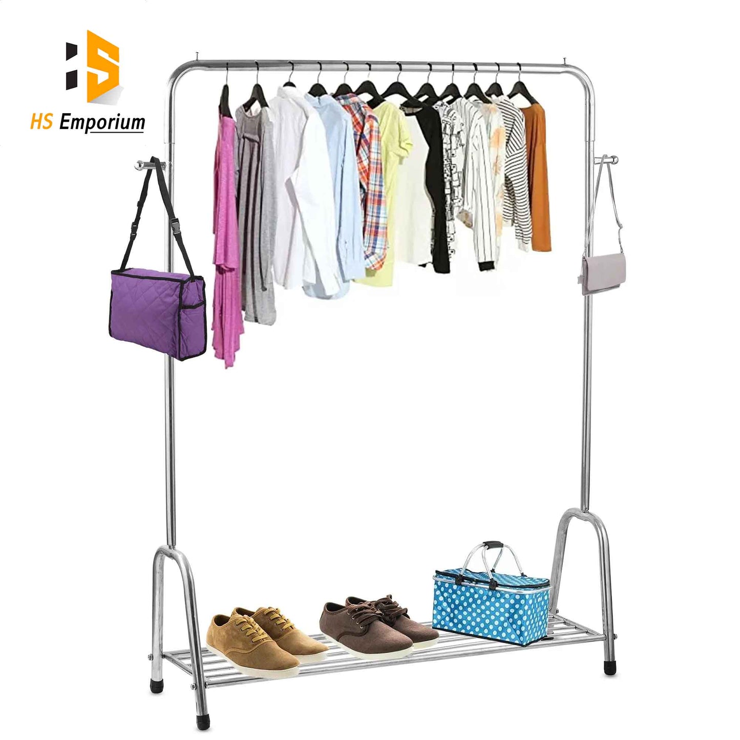 Cloth hanging stand/ Shoes Rack Stand / Garments Stand/ Purse and Accessories Hanging stand/ Boutique Display stand rack for your Home and Garments shop | HS Emporium |