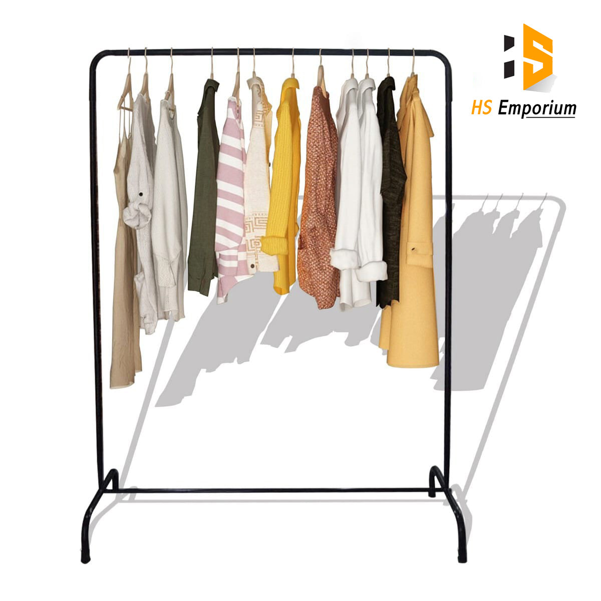 Cloth Hanging Stand Boutique Hanger Hanging Stand Double & Single Pole For home/house/Garments shop/Cloth Rack with heavy gauge pipe good quality With HS Emporium