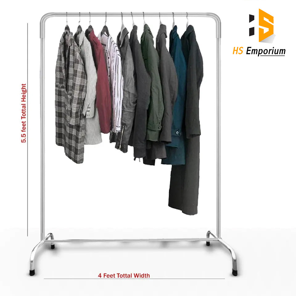 Cloth Hanging Stand Boutique Hanger Hanging Stand Double & Single Pole For home/house/Garments shop/Cloth Rack with heavy gauge pipe good quality With HS Emporium