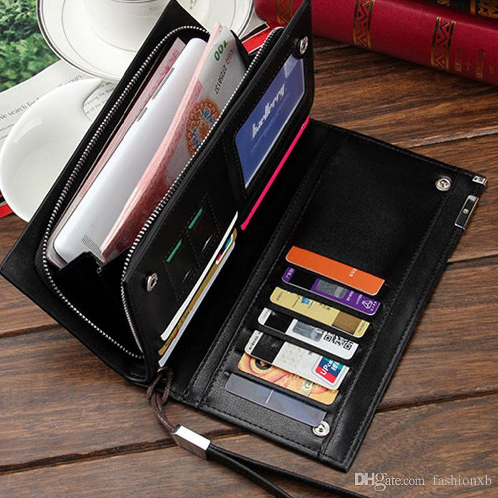 Imported Long Card Holder Wallet For Men / Women - Zipped Hand Clutch For Men / Women