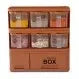 Plastic Spice Rack with 6 jars & 2 Storage Boxes