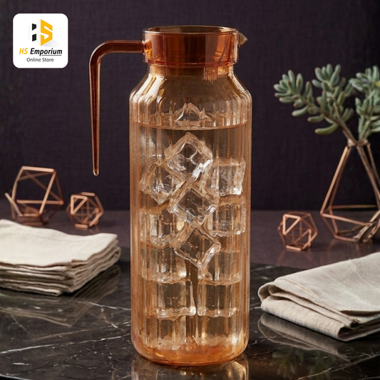 Water Jug with Handle | Transparent Plastic Water Pitcher | Fridge Juice Pitcher | Cold Water Bottle | BPA Free Beverage Jug for Home & Office