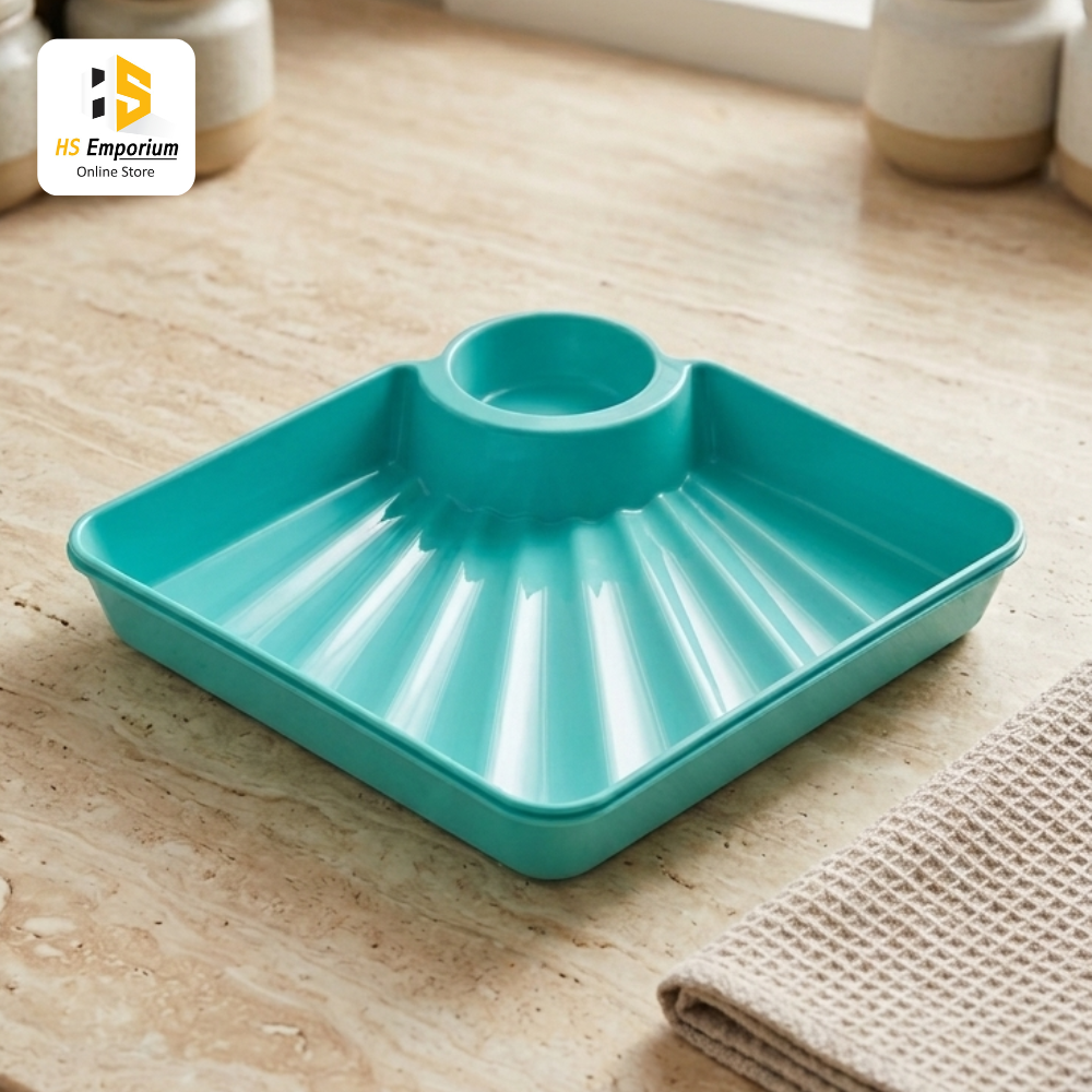 2 Pieces Kids Serving Tray | Plastic Divided Snack Plate | BPA Free Food Tray for Breakfast, Lunch & Dinner
