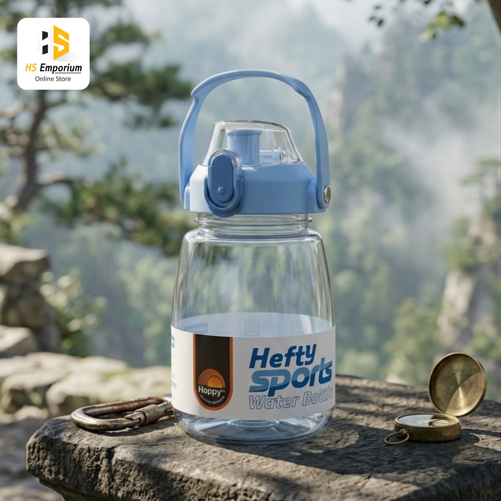 Hefty Sport Water Bottle with Handle | BPA Free Plastic Water Bottle | Leak Proof Flip Top Drinking Bottle | Portable Sports Gym School Travel Bottle