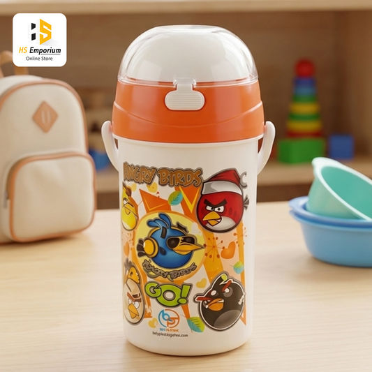 Kids Cartoon Vacuum Flask Water Bottle | Angry Birds Insulated Thermos Bottle | Hot & Cold Water Bottle for School | Leak Proof Kids Drinking Bottle | Portable Travel Flask