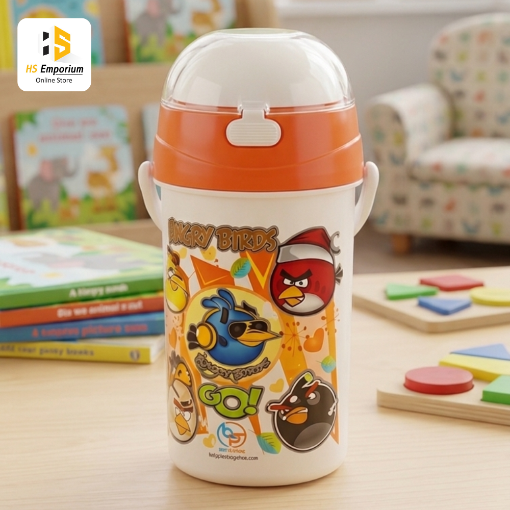 Kids Cartoon Vacuum Flask Water Bottle | Angry Birds Insulated Thermos Bottle | Hot & Cold Water Bottle for School | Leak Proof Kids Drinking Bottle | Portable Travel Flask
