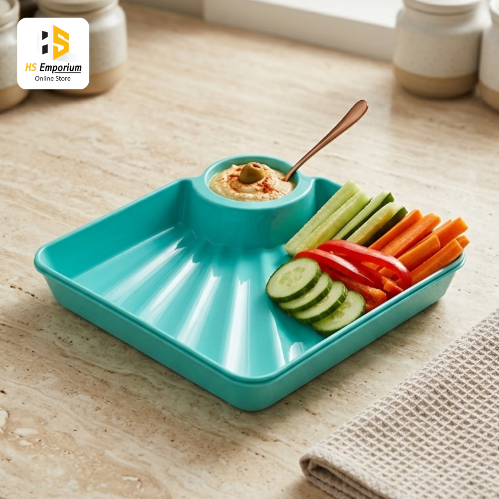 2 Pieces Kids Serving Tray | Plastic Divided Snack Plate | BPA Free Food Tray for Breakfast, Lunch & Dinner