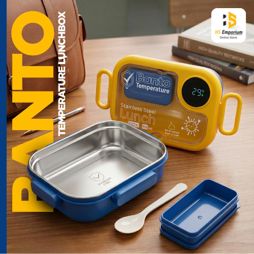 Banto Lunch Box with Stainless Steel Inner | Leak Proof Food Container | Temperature Lunch Box with Spoon | Portable School & Office Lunch Box | BPA Free