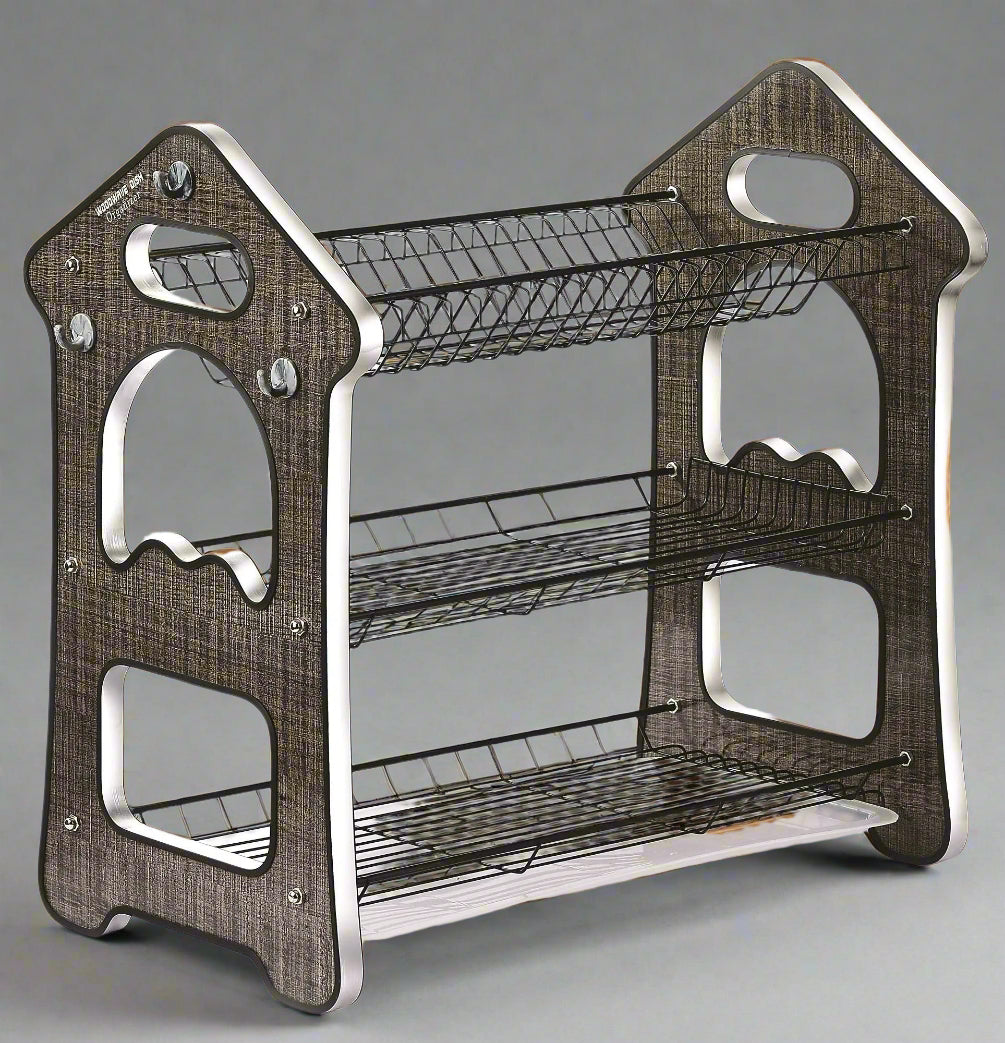 3 Tier Wooden Heavy Duty Dish Drying Rack