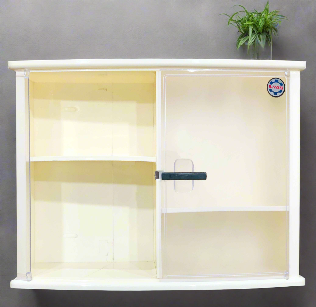 Wall Mounted Storage Box with Pure ABS Plastic Double Door Cabinet – Bathroom & Kitchen Storage Cabinet  | HS Emporium |