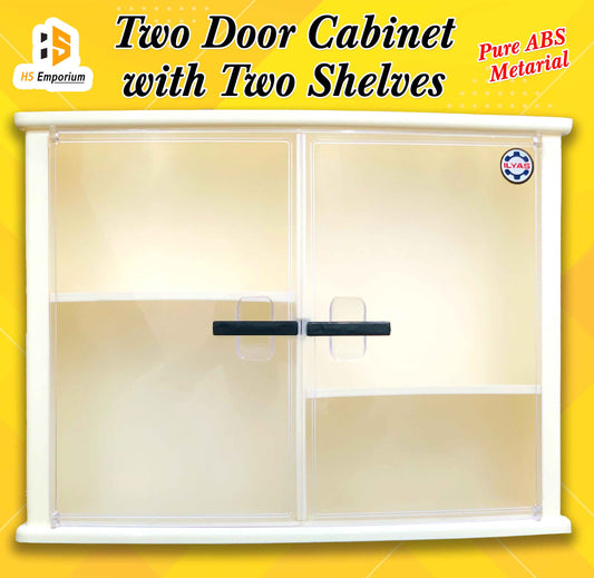 Wall Mounted Storage Box with Pure ABS Plastic Double Door Cabinet – Bathroom & Kitchen Storage Cabinet  | HS Emporium |