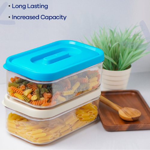 Modern Clear Food Storage Container with Lid | BPA Free Airtight Plastic Storage Box | Refrigerator Organizer | Kitchen Food Storage Box