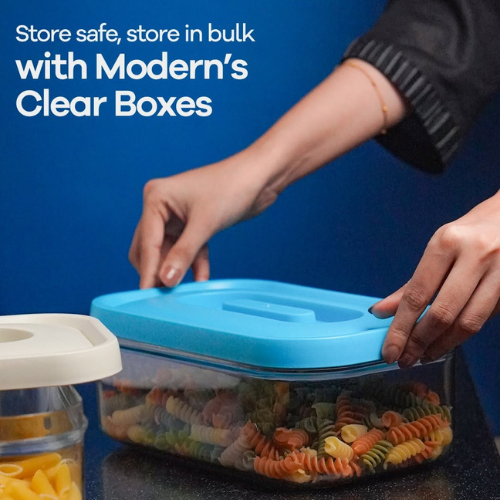 Modern Clear Food Storage Container with Lid | BPA Free Airtight Plastic Storage Box | Refrigerator Organizer | Kitchen Food Storage Box