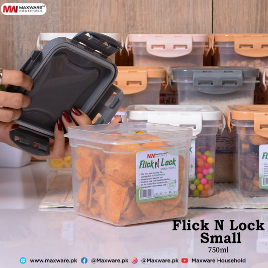 Airtight Food Storage Container | BPA Free Kitchen Storage Box | 4 Side Lock Dry Fruit & Grain Container | Leakproof Plastic Food Keeper
