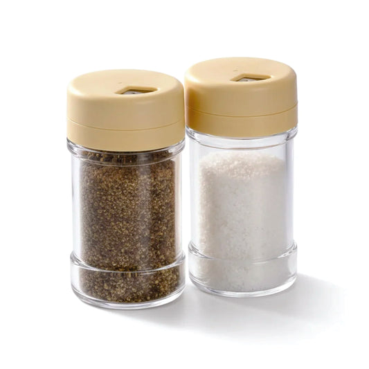 2 Pcs Salt & Pepper Shaker Set | Transparent Spice Shakers | Kitchen Seasoning Container | Salt & Pepper Dispenser | BPA Free Spice Bottle Set