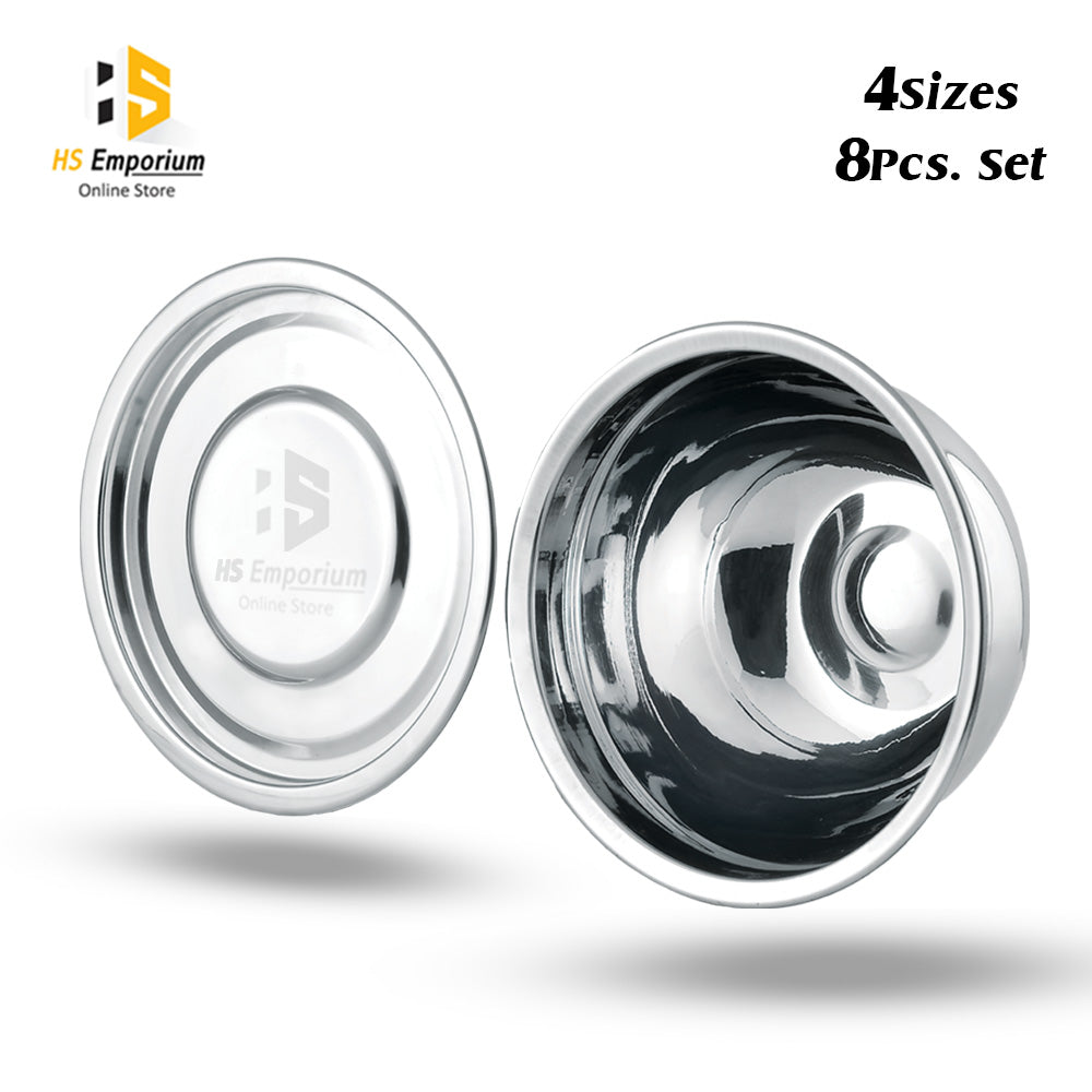 Stainless Steel Bowl 4 Size / 8 Pcs. Set with Lids – Premium Quality Mixing & Serving Bowls | HS Emporium |