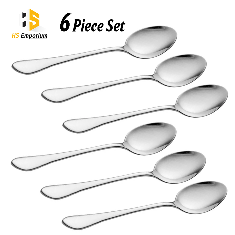 Premium Stainless Spoons & Fork  Pack of 12 - Spoons + Forks Set (6 Spoons + 6 Forks) Dinner Spoons + Forks – Rice Spoon – Stainless steel Table Spoons Khana Khany Waly | HS Emporium |
