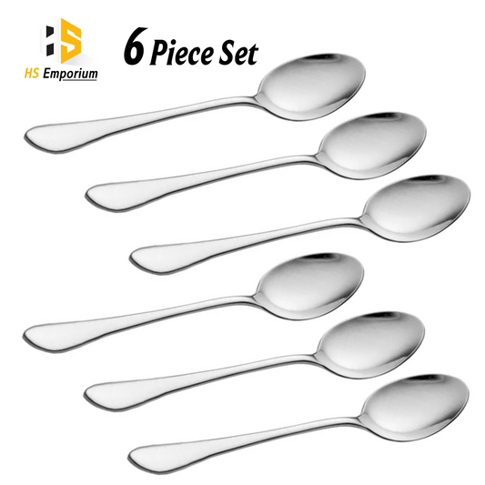 Premium Stainless Spoons & Fork  Pack of 12 - Spoons + Forks Set (6 Spoons + 6 Forks) Dinner Spoons + Forks – Rice Spoon – Stainless steel Table Spoons Khana Khany Waly | HS Emporium |