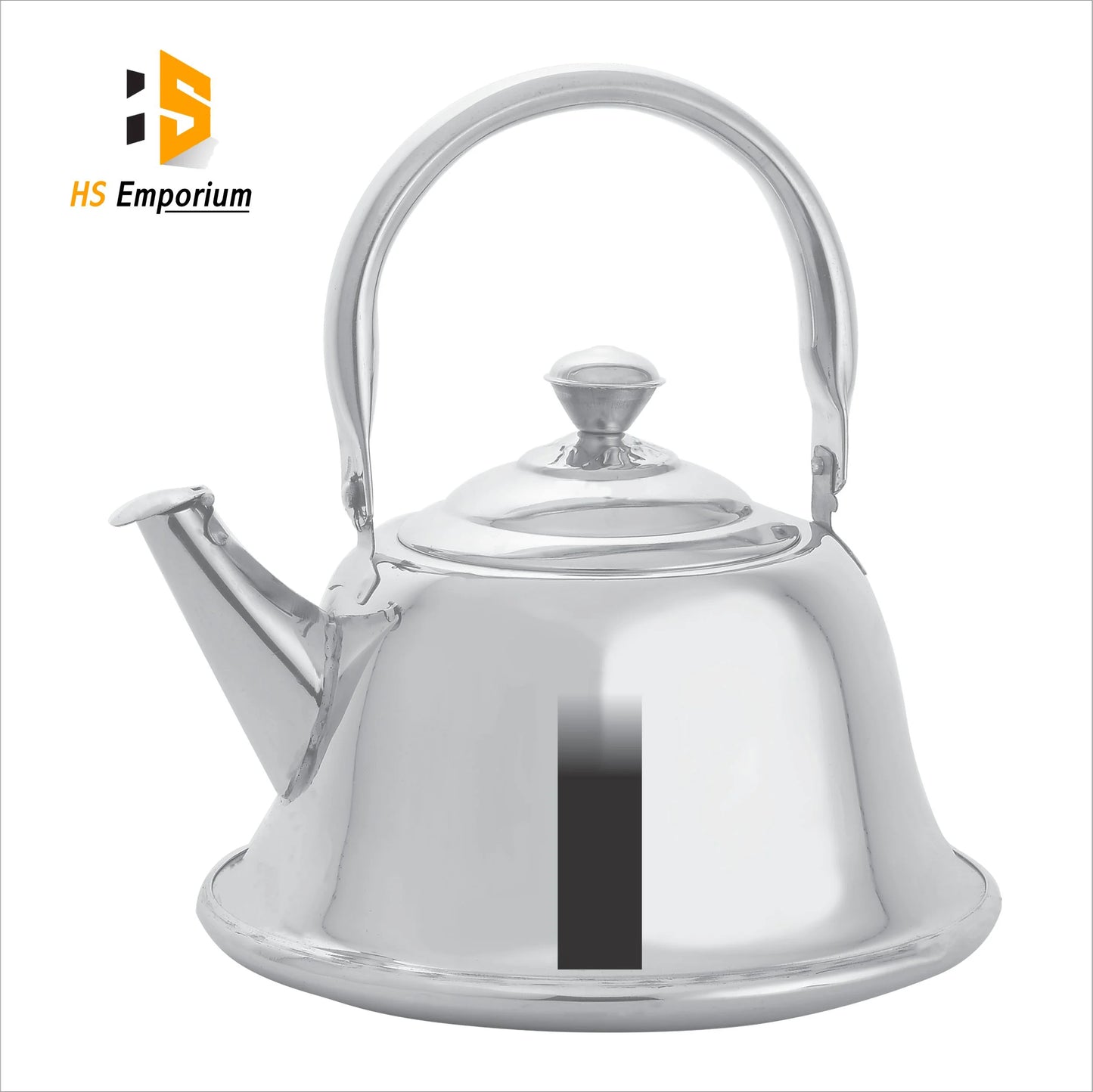 Stainless Steel Tea Kettle - 2.5 L / 3.5 L / 5 L / 6 L / 7 L - Pipe, Nagina & Wooden Handle –Red & Mirror Steel Finish | HS Emporium |