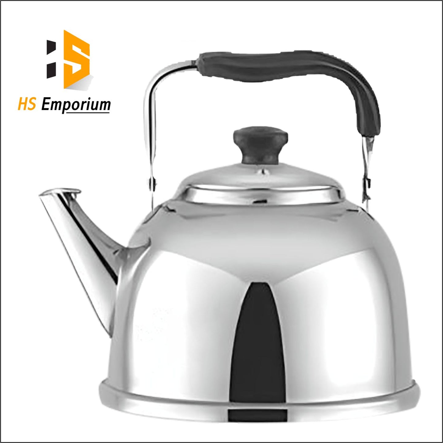 Stainless Steel Tea Kettle - 2.5 L / 3.5 L - Pipe, Nagina & Wooden Handle –Mirror Steel Finish | HS Emporium |