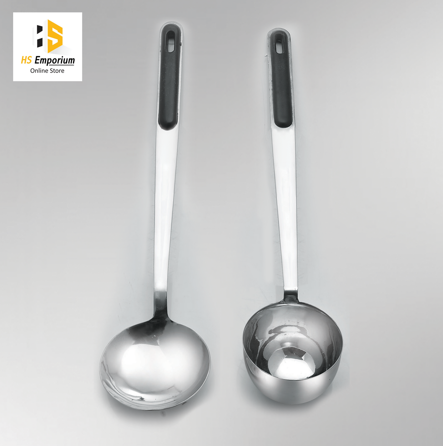 Premium Stainless Steel Kitchen Utensil Set – 4 Pieces Cooking Spoon, Skimmer, Turner & Ladle, Size 13" & 17" Serving Spoons by HS Emporium