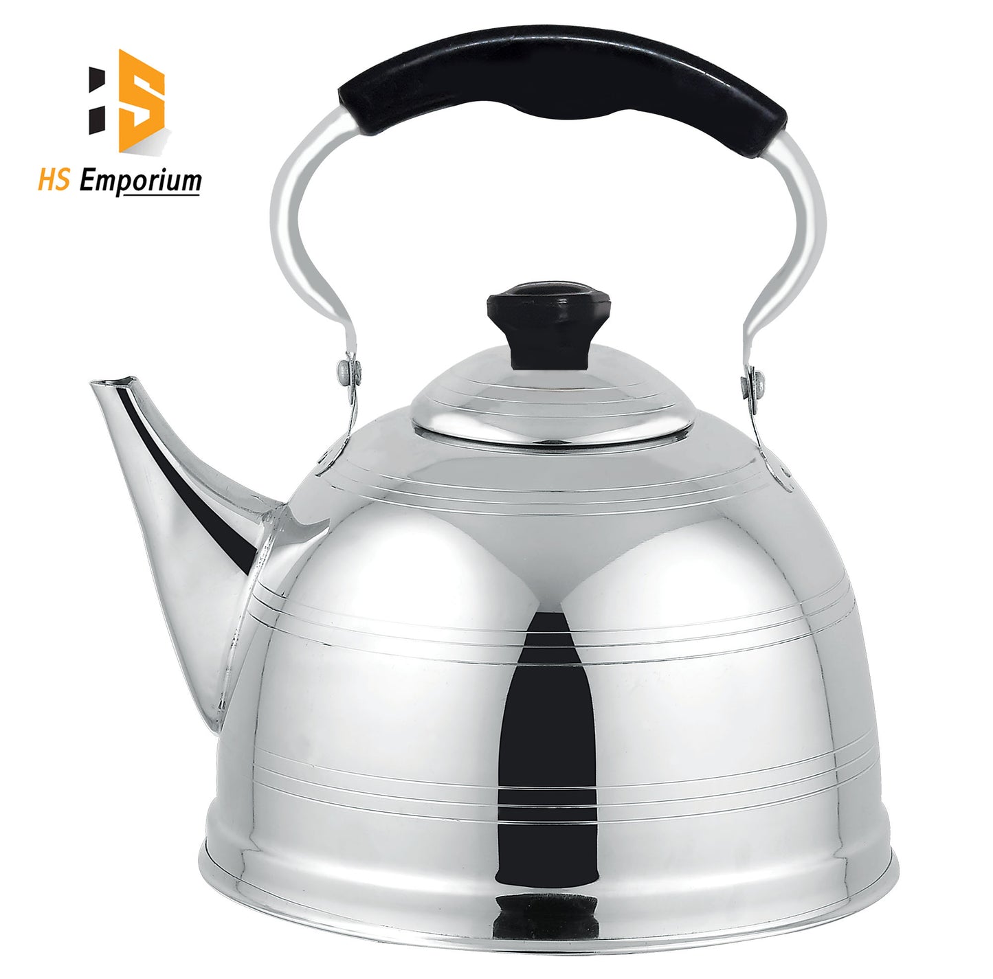 Stainless Steel Tea Kettle - 2 L / 3 L / 4 L  - Pipe, Nagina & Wooden Handle –Red & Mirror Steel Finish | HS Emporium |