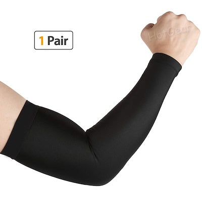 Pair Of Black Arm Sleeves With Skin Protection