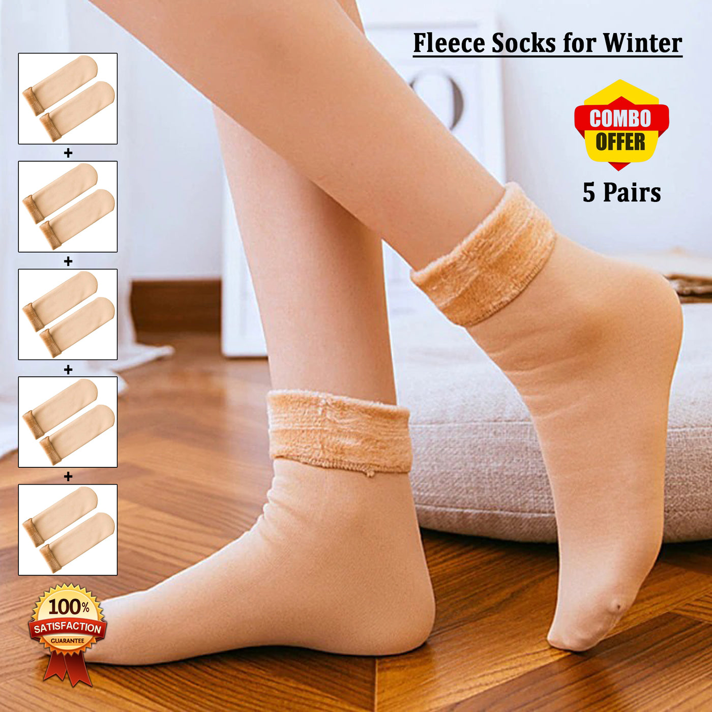 Best Quality Thermal Fleece Socks Autumn Winter Plus Velvet Thick Socks Fleece Lined Warm Socks Fuzzy Soft Women Thick Sock Free-Size Fits All