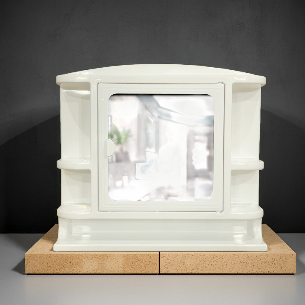 Wall Mounted Pure ABS Plastic Mirror Cabinet – Rust-Free Bathroom Storage with Shelves - bathroom Cabinet | HS Emporium |